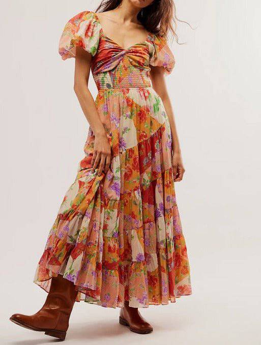 Lucy Floral Print Ruched Midi Dress - Hot fashionista