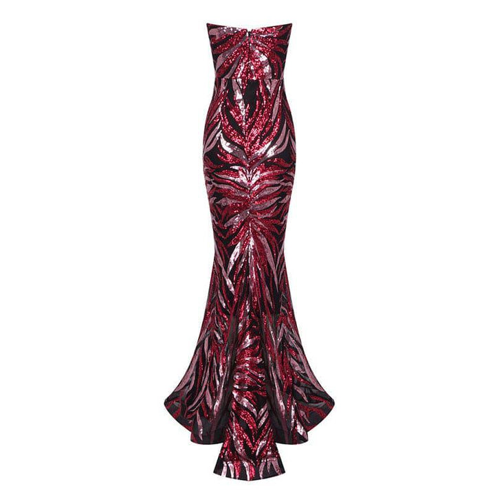 Marie Strapless Sequin Print Mermaid Dress - Hot fashionista