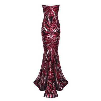 Marie Strapless Sequin Print Mermaid Dress