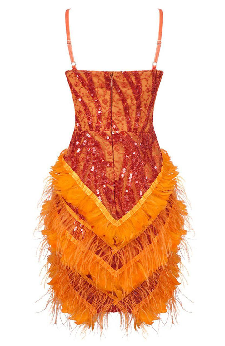 Martha Feather Sequin Mini Dress - Hot fashionista