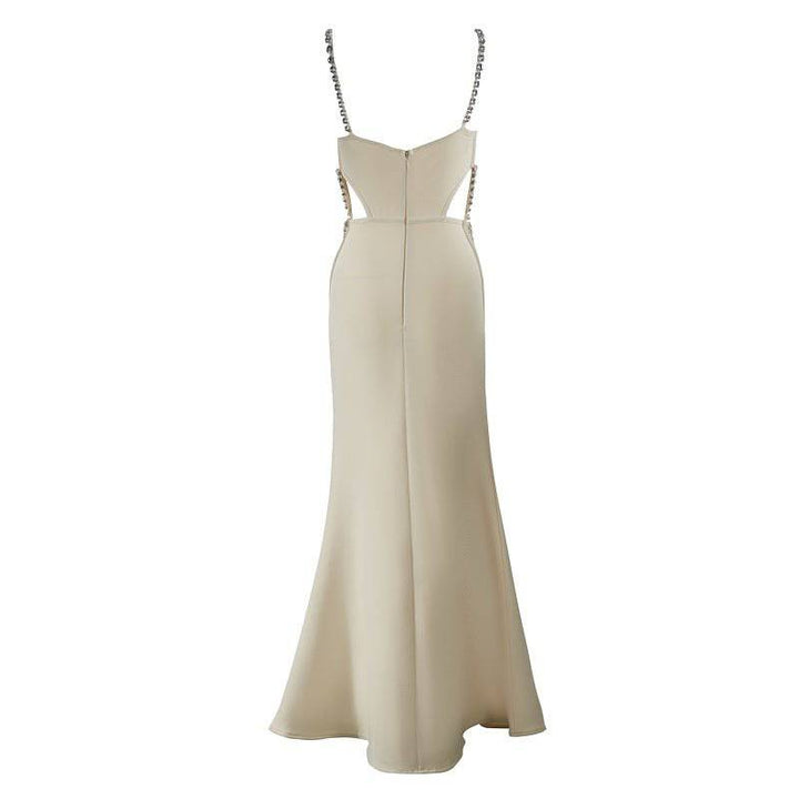 Martha  Spaghetti Strap Cut Out Diamond Embellished Maxi Dress - Hot fashionista