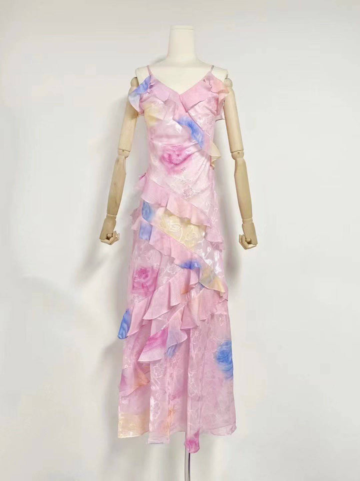 Mia Floral Chiffon Ruffle Maxi Dress - Hot fashionista