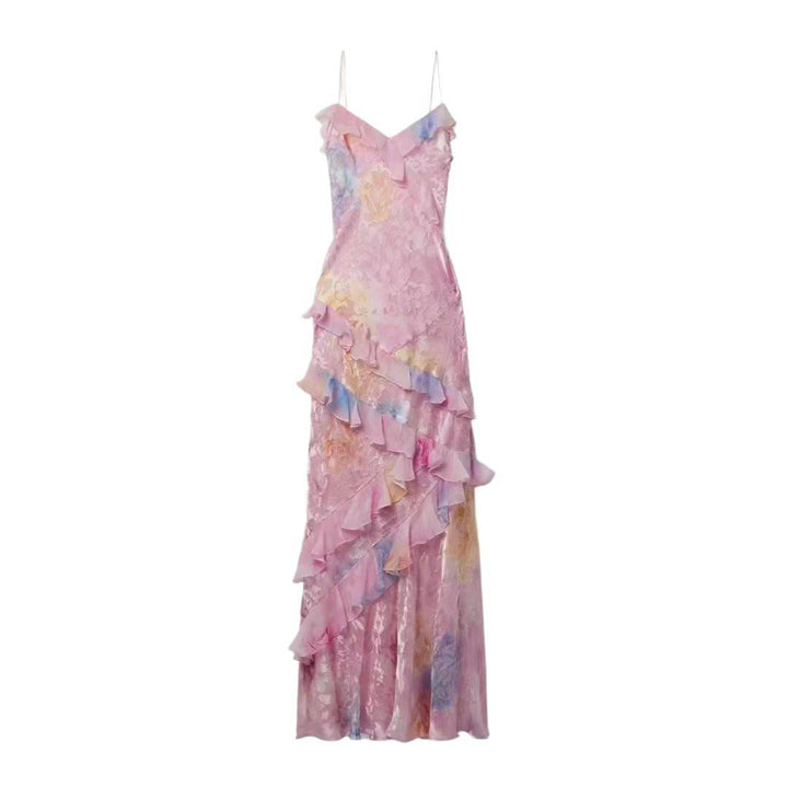 Mia Floral Chiffon Ruffle Maxi Dress - Hot fashionista