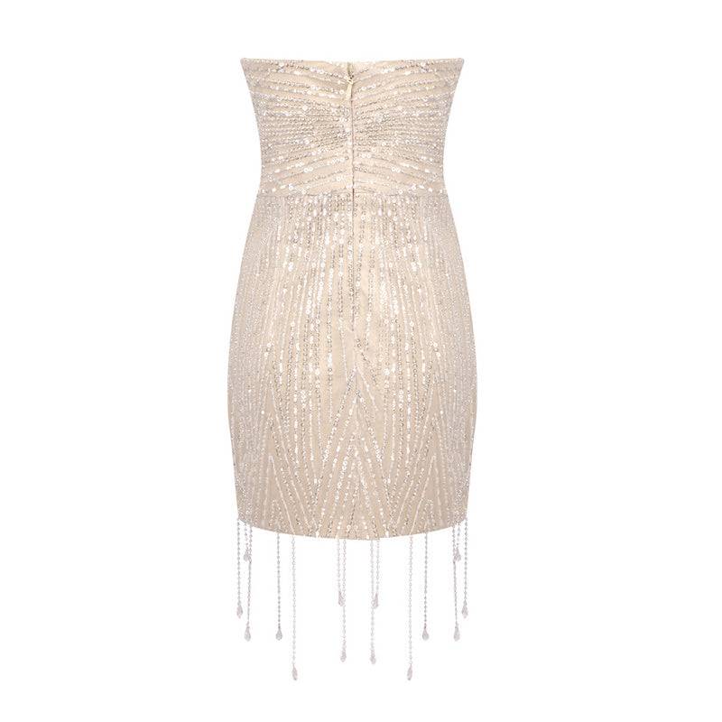 Mia Off Shoulder Crystal Embellished Mini Dress - Hot fashionista