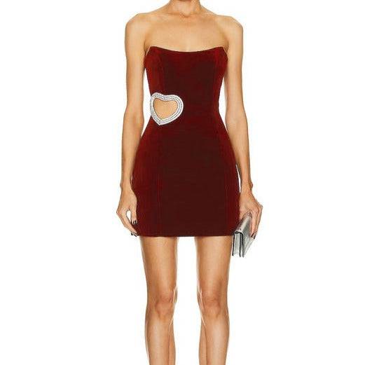 Mikayla Strapless Side Heart Cut-Out Mini Dress - Hot fashionista