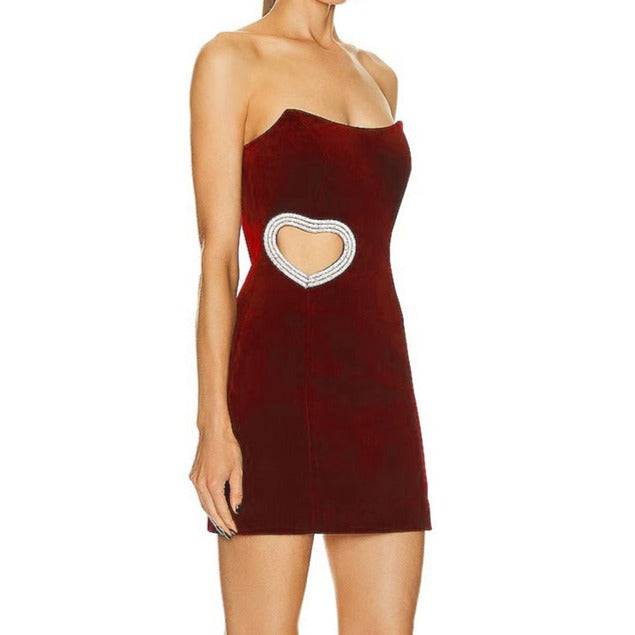 Mikayla Strapless Side Heart Cut-Out Mini Dress - Hot fashionista