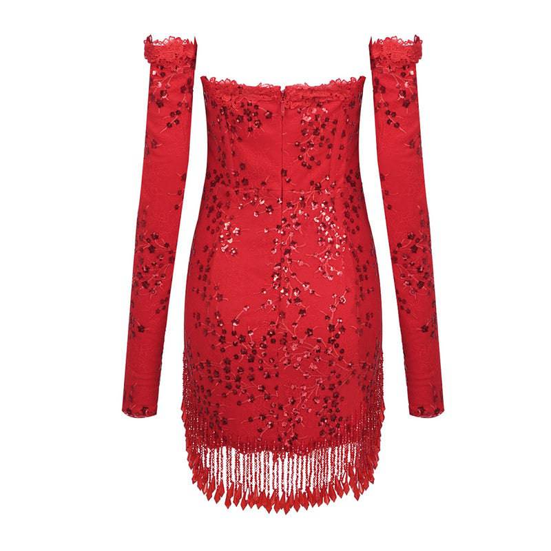 Ophelia Strapless Sequins Mini Dress with Sleeves - Hot fashionista