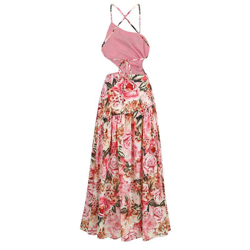 Katie Floral Print Hollow Cut-Out Maxi Dress - Hot fashionista