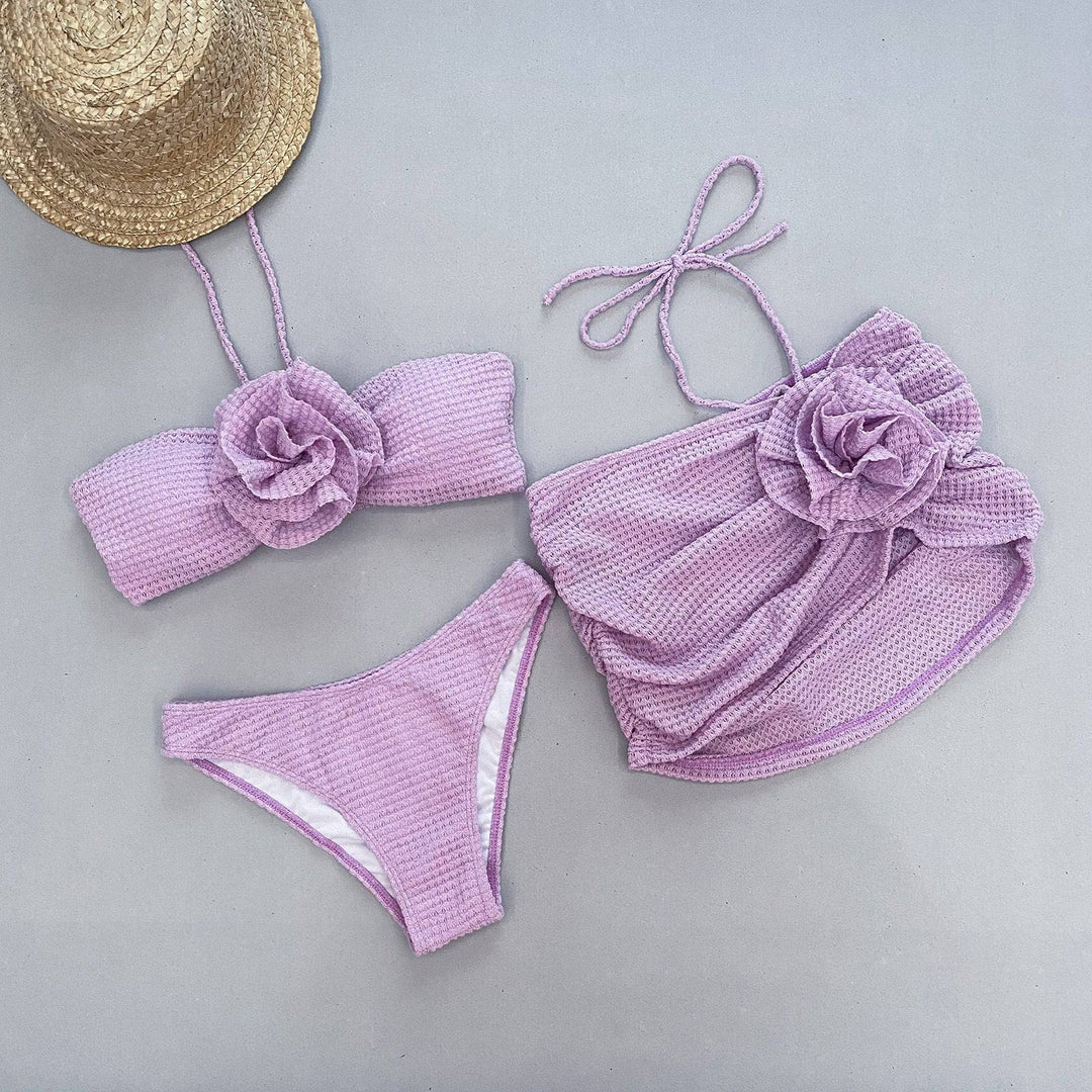 Bikini à bretelles orné de fleurs Viola - Hot fashionista