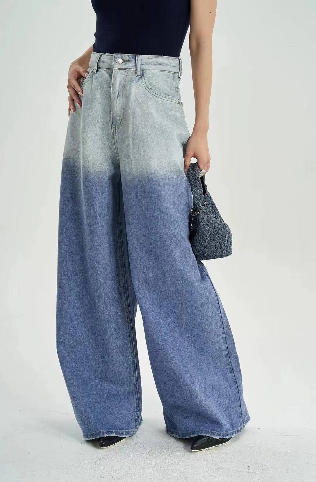 Reggie Gradient Wide Leg Denim Pants - Hot fashionista