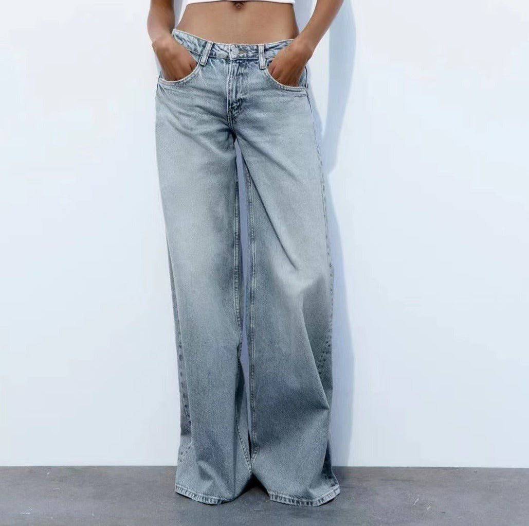 Rose Low Rise Wide Leg Jeans - Hot fashionista