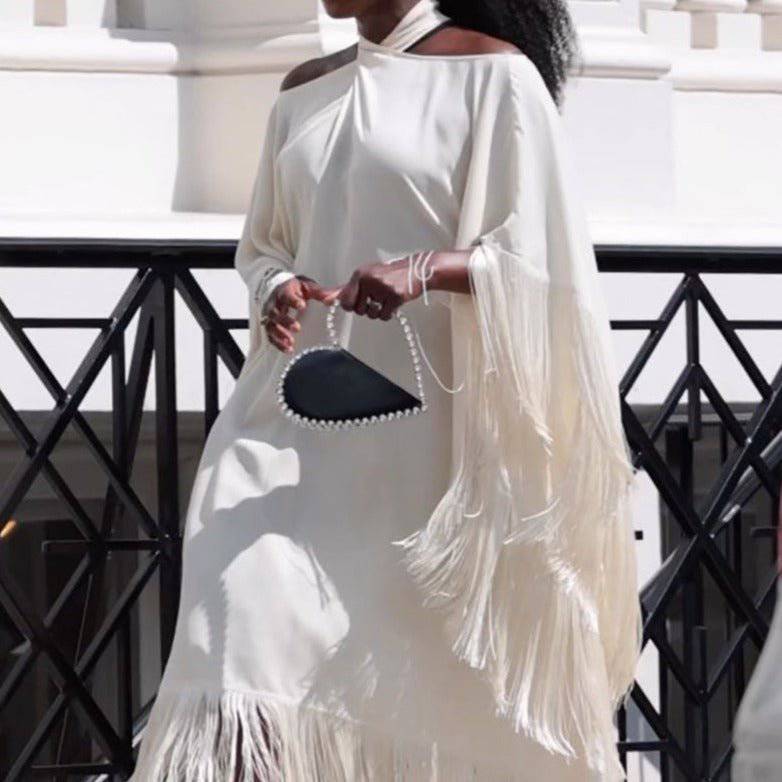 Sally Cricross Fringe Kaftan Midi Dress - Hot fashionista