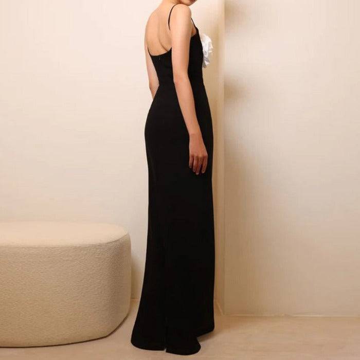 Seanna Sleeveless High Waist Backless Colorblock Maxi Dress