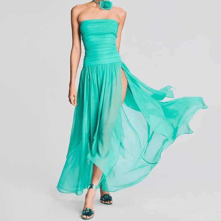 Susie Strapless Pleated Open Back Maxi Dress - Hot fashionista