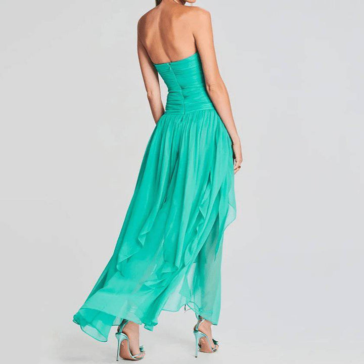 Susie Strapless Pleated Open Back Maxi Dress - Hot fashionista