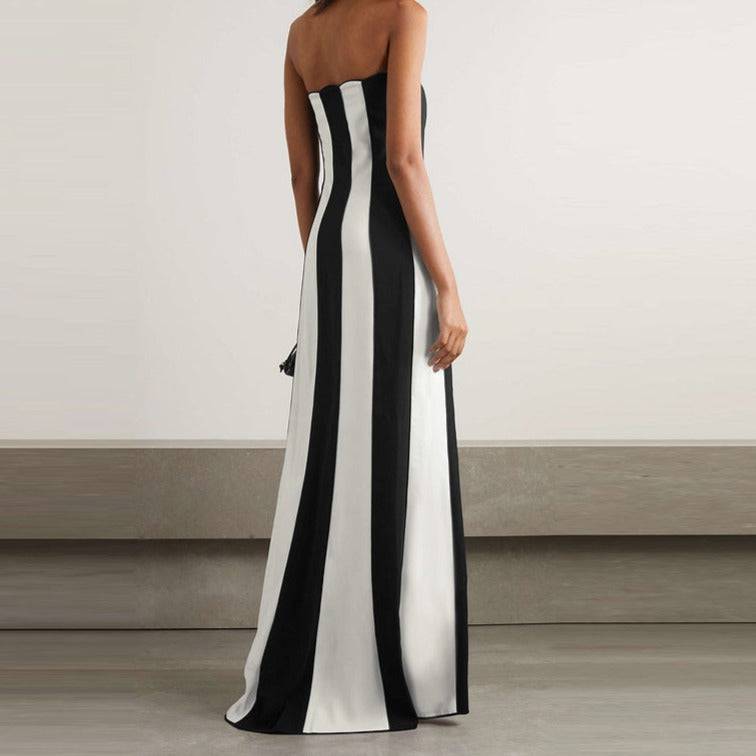 Tiffaney Strapless Striped Maxi Dress - Hot fashionista