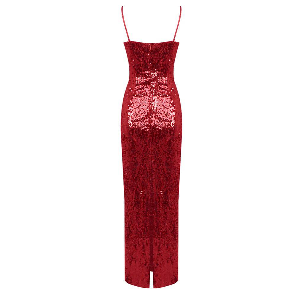 Brigette Flower Strappy Sequin Slip Maxi Dress - Hot fashionista