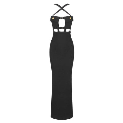 Brigitta Bustier Cut Out Bandage Maxi Dress