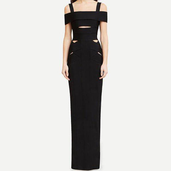 Eleanor Off The Shoulder Cut Out Back Slit Maxi Dress - Hot fashionista