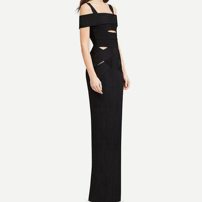 Eleanor Off The Shoulder Cut Out Back Slit Maxi Dress