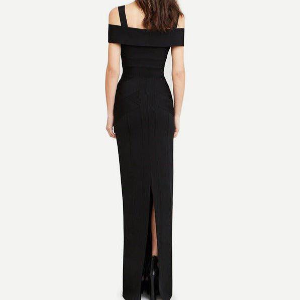 Eleanor Off The Shoulder Cut Out Back Slit Maxi Dress