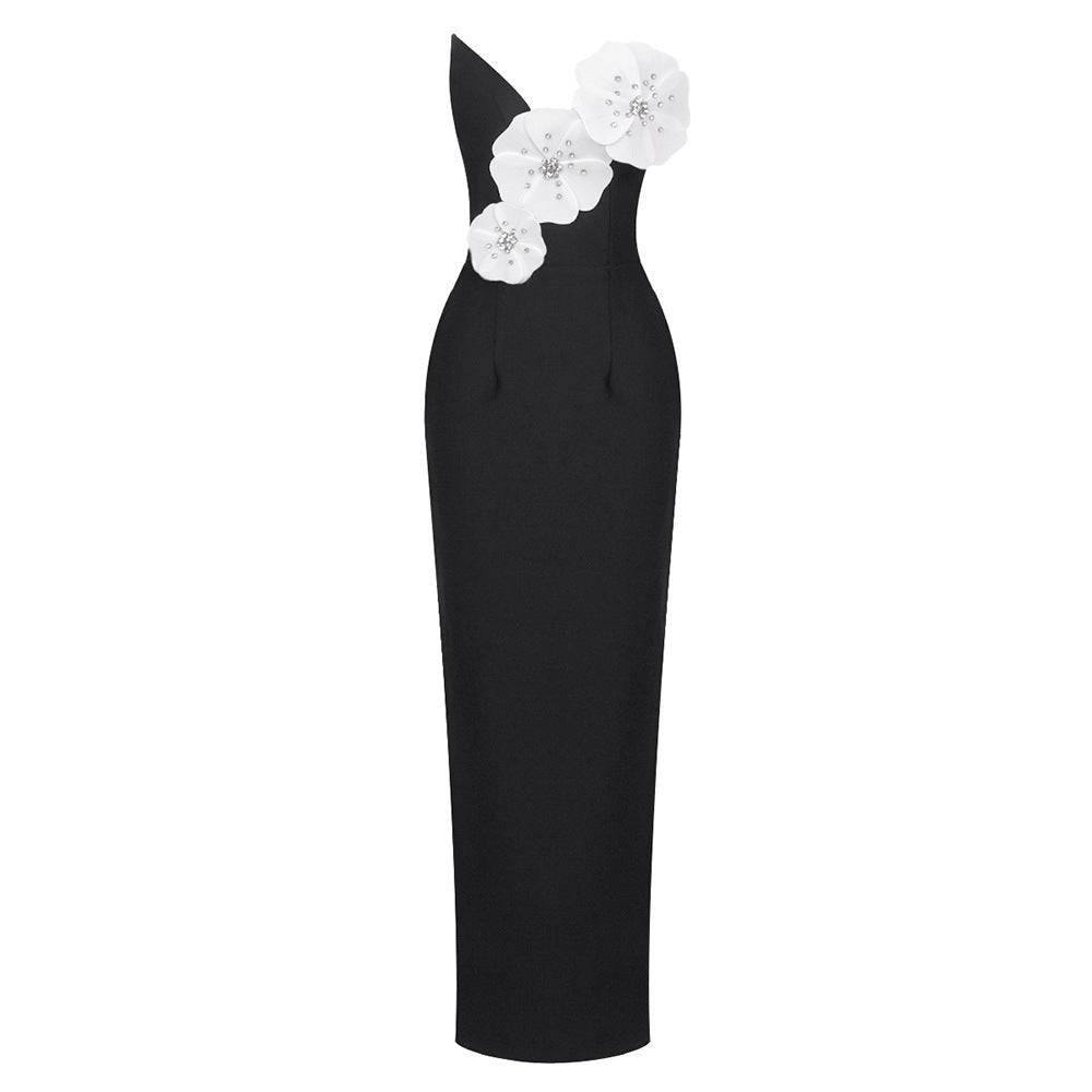 Jean Flower Appliqué Sleeveless Maxi Dress - Hot fashionista