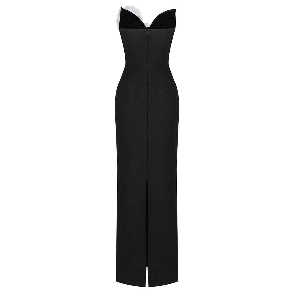 Jean Flower Appliqué Sleeveless Maxi Dress - Hot fashionista