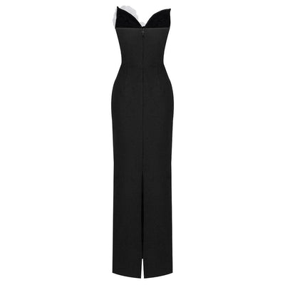 Jean Flower Appliqué Sleeveless Maxi Dress