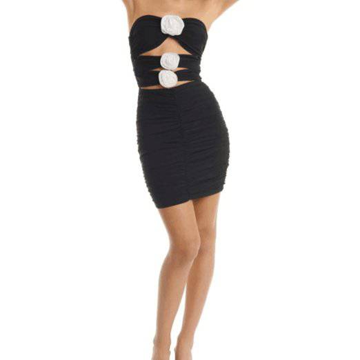 Lassie Strapless Cut Out Heart Embellished Mini Dress - Hot fashionista