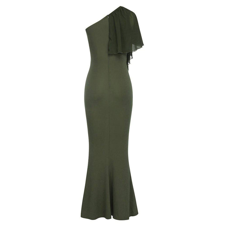 Lennon Simple Sexy Oblique Shoulder Sleeve Maxi Women Dress - Hot fashionista