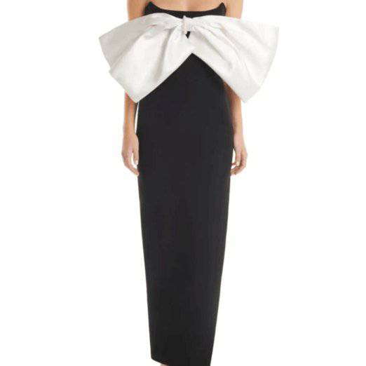 Lizandra Strapless Big Bow Embellished Side Slit Maxi Dress - Hot fashionista