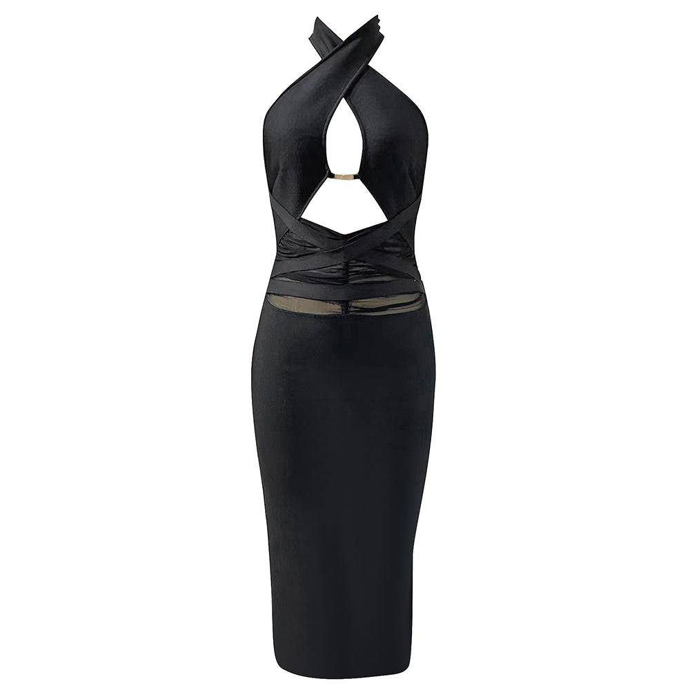 Maeve Halter Cut Out Midi Dress - Hot fashionista