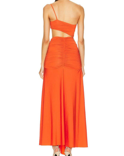 Nadia Strapless Ruffle Detail Maxi Dress