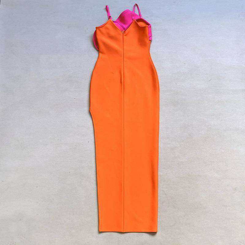 Sandy Duo Colorblock Slanted Flounce Dress - Hot fashionista