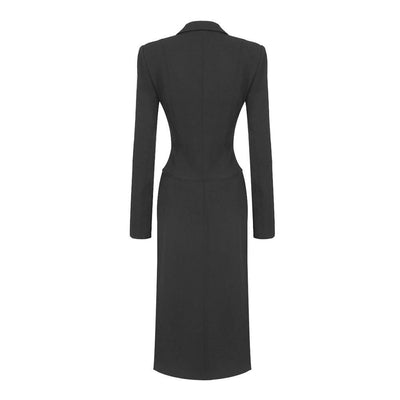 Terry Long Sleeve Cut Out Midi Dress