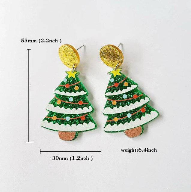 Aura Studded Acrylic Christmas Earrings