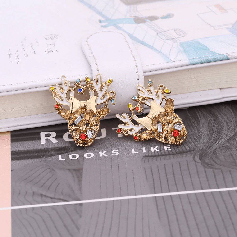 Imee Christmas Embellished Rhinestone Earrings - Hot fashionista