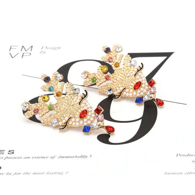 Imee Christmas Embellished Rhinestone Earrings