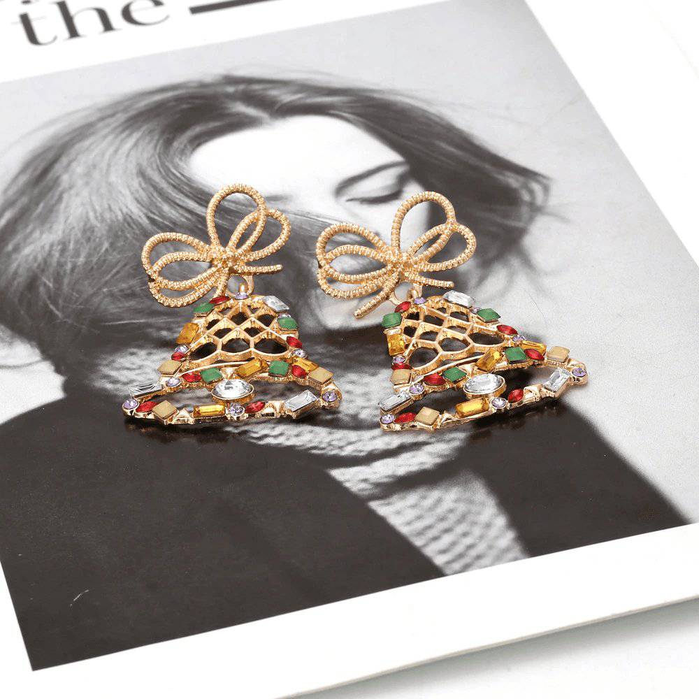 Imee Christmas Embellished Rhinestone Earrings - Hot fashionista