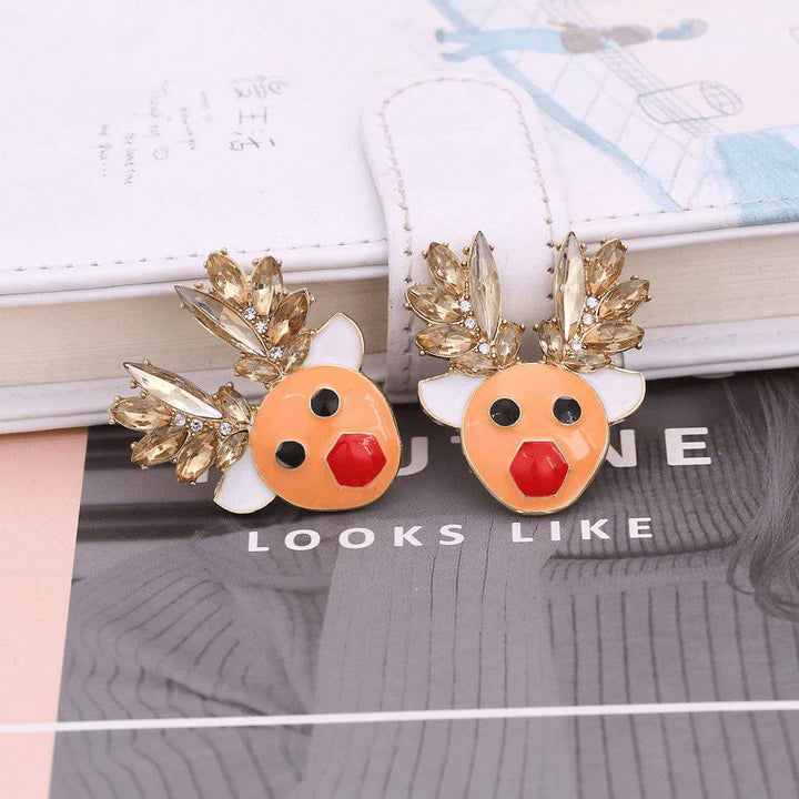 Imee Christmas Embellished Rhinestone Earrings - Hot fashionista