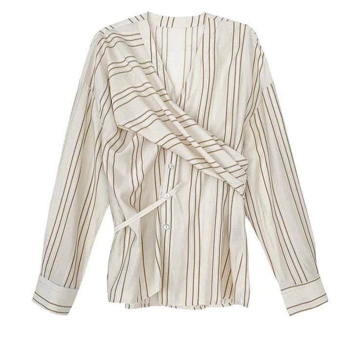 Renata Drape Design Striped Loose Blouse - Hot fashionista