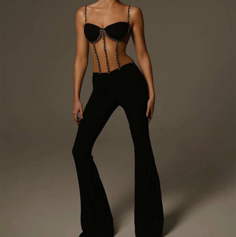 Clara Strappy Chain Detailed Jumpsuit - Hot fashionista