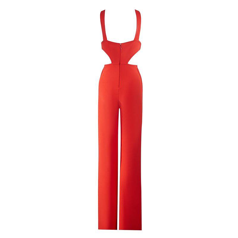 Lucille Halter Neck Cut Out Detail Jumpsuit - Hot fashionista