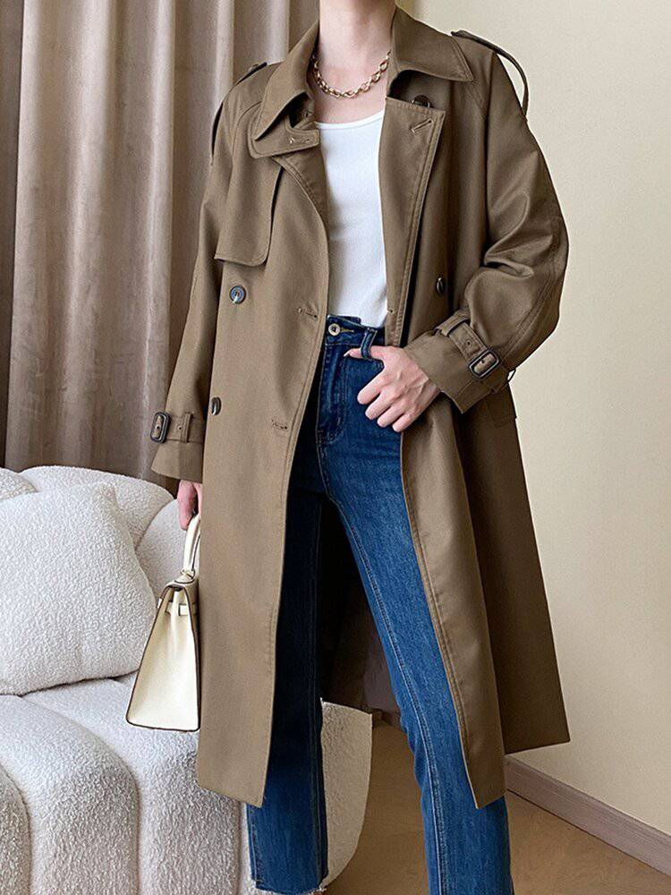 Patty Double Breasted A-Line Trench Coats - Hot fashionista