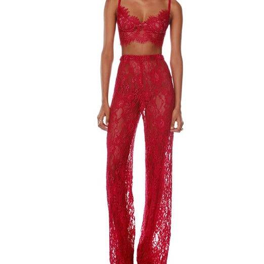 Ensemble pantalon en dentelle florale Kairi