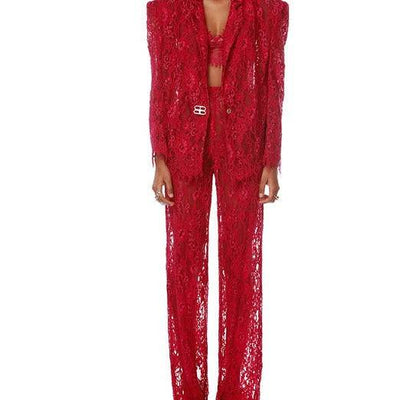 Kairi Floral Lace Pants Set