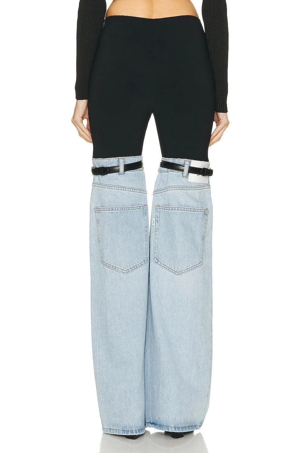 Pantalon en denim irrégulier taille haute Bailey