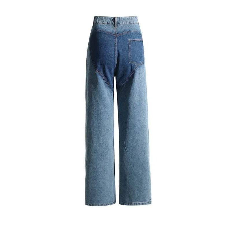 Flora Criss Cross Straight Flare Denim Pants - Hot fashionista