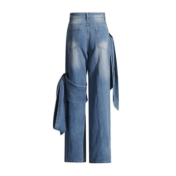 Mackenzie High Waist Bow Denim Pants - Hot fashionista