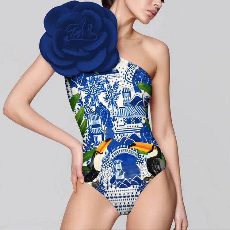 Ensemble maillot de bain une pièce et jupe Kitty 3D Flower